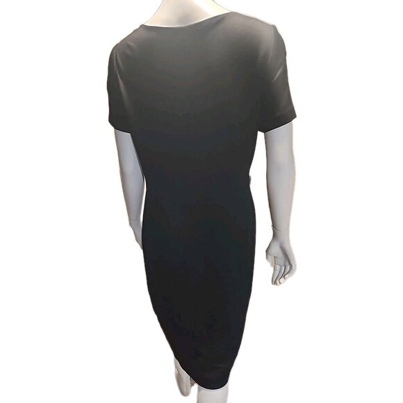 ESCADA size 10 40 womens cocktail sheath bodycon short sleeve lined midi dress - Picture 3 of 5